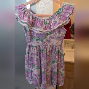 Janie and Jack Lavender and Green Floral Dress For Easter 🐣